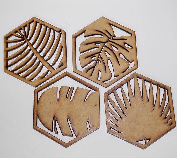 Portavasos hexagonales